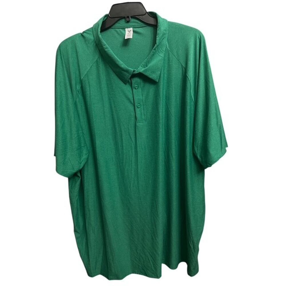 Xersion 4XL Polo Shirt Green Heather Train Activated Cooling UPF 50 Quick Dry